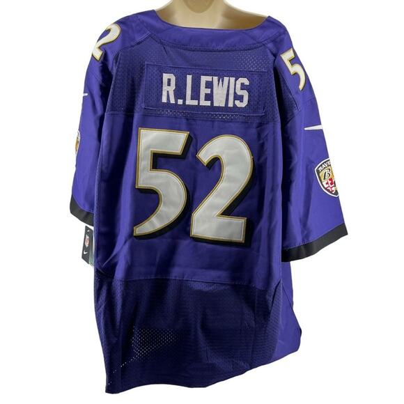 Nike Purple NFL Baltimore Ravens Ray Lewis #52 Home Football Jersey Mens XL - Picture 7 of 7
